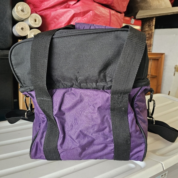 Ebonite Bowling Ball Bag Shoe Compartment  Vintage Purple Black - Picture 8 of 11